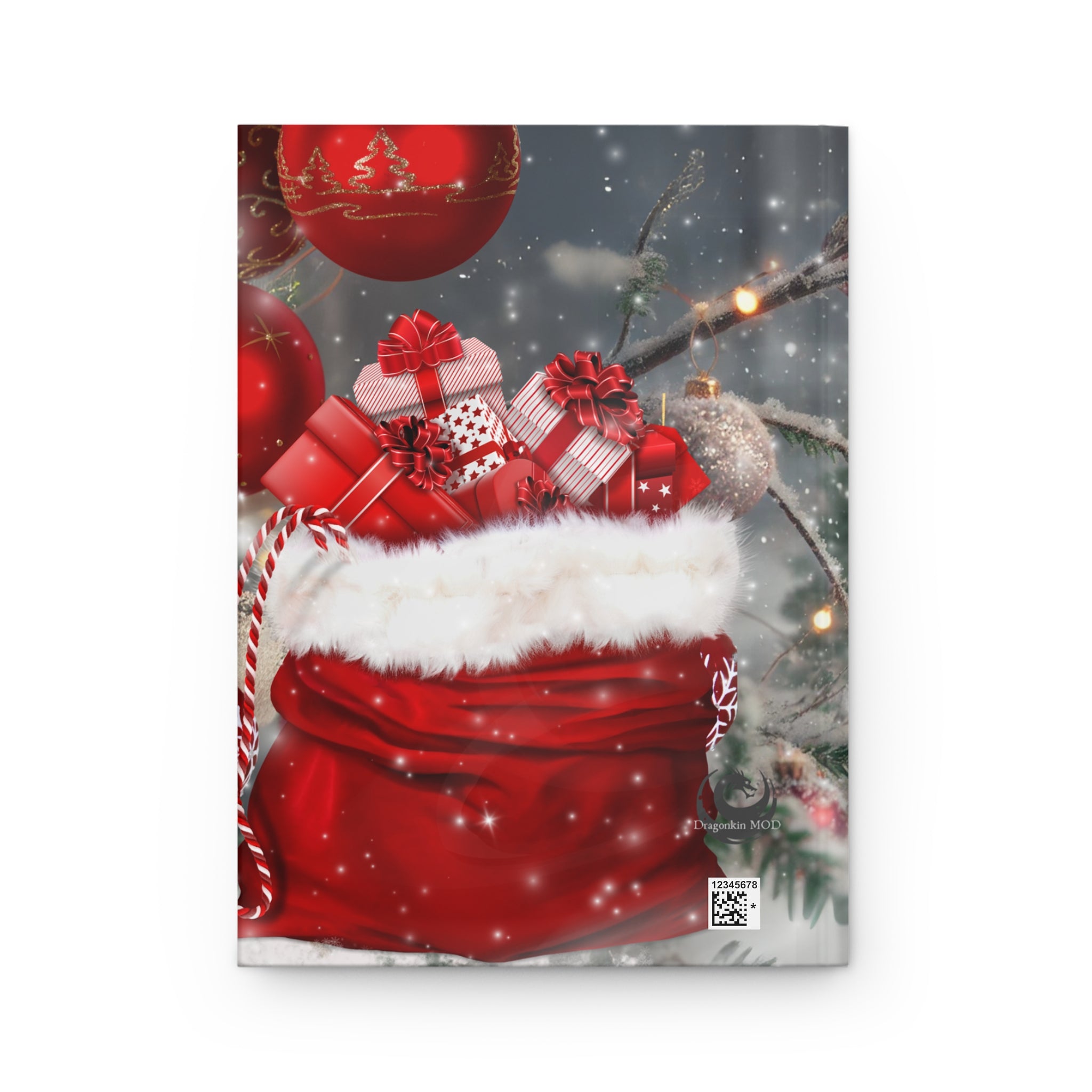Red Santa Baby Dragon Hardcover Journal Matte