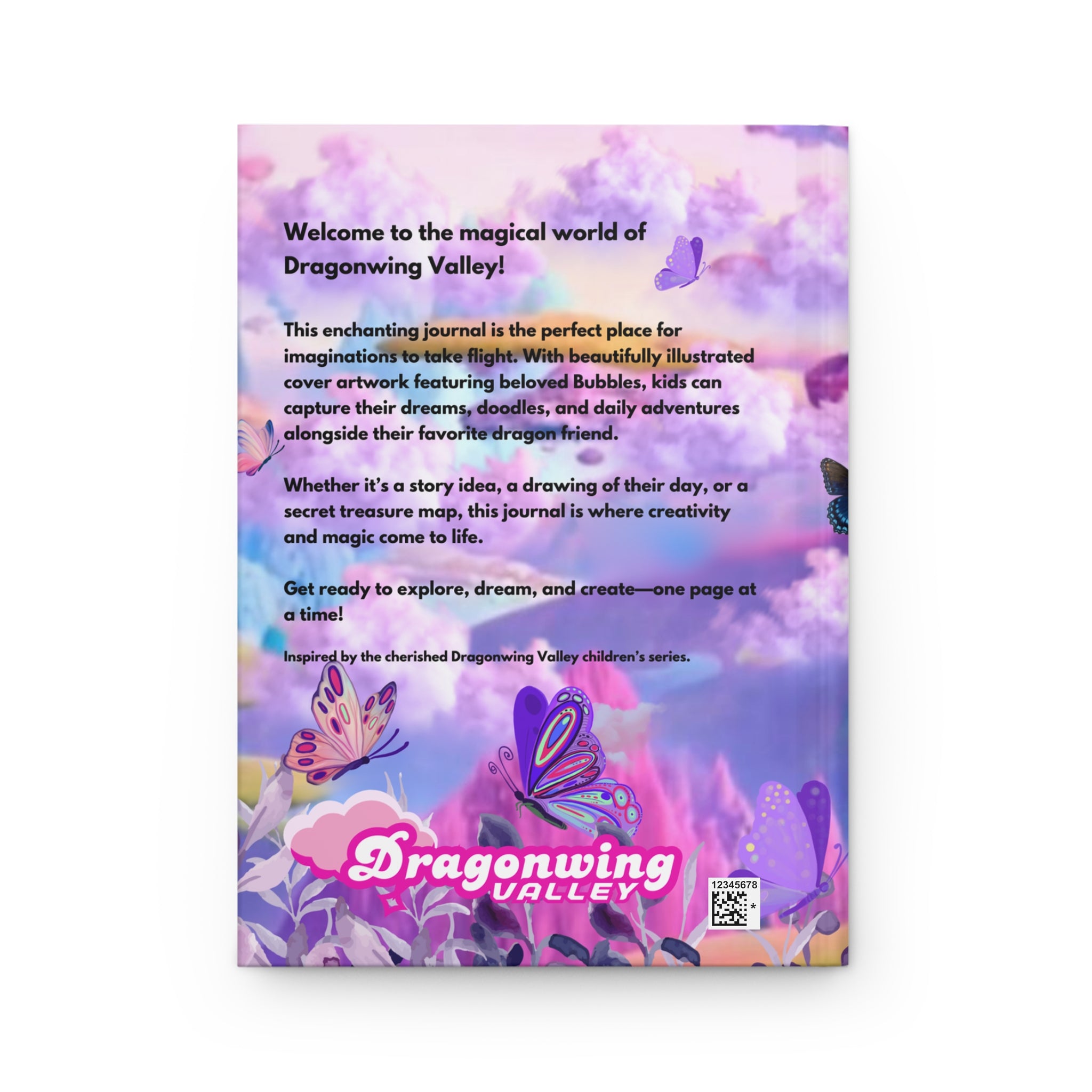 "Dream Big, Fly Far" Bubbles Dragonwing Valley Hardcover Journal Matte