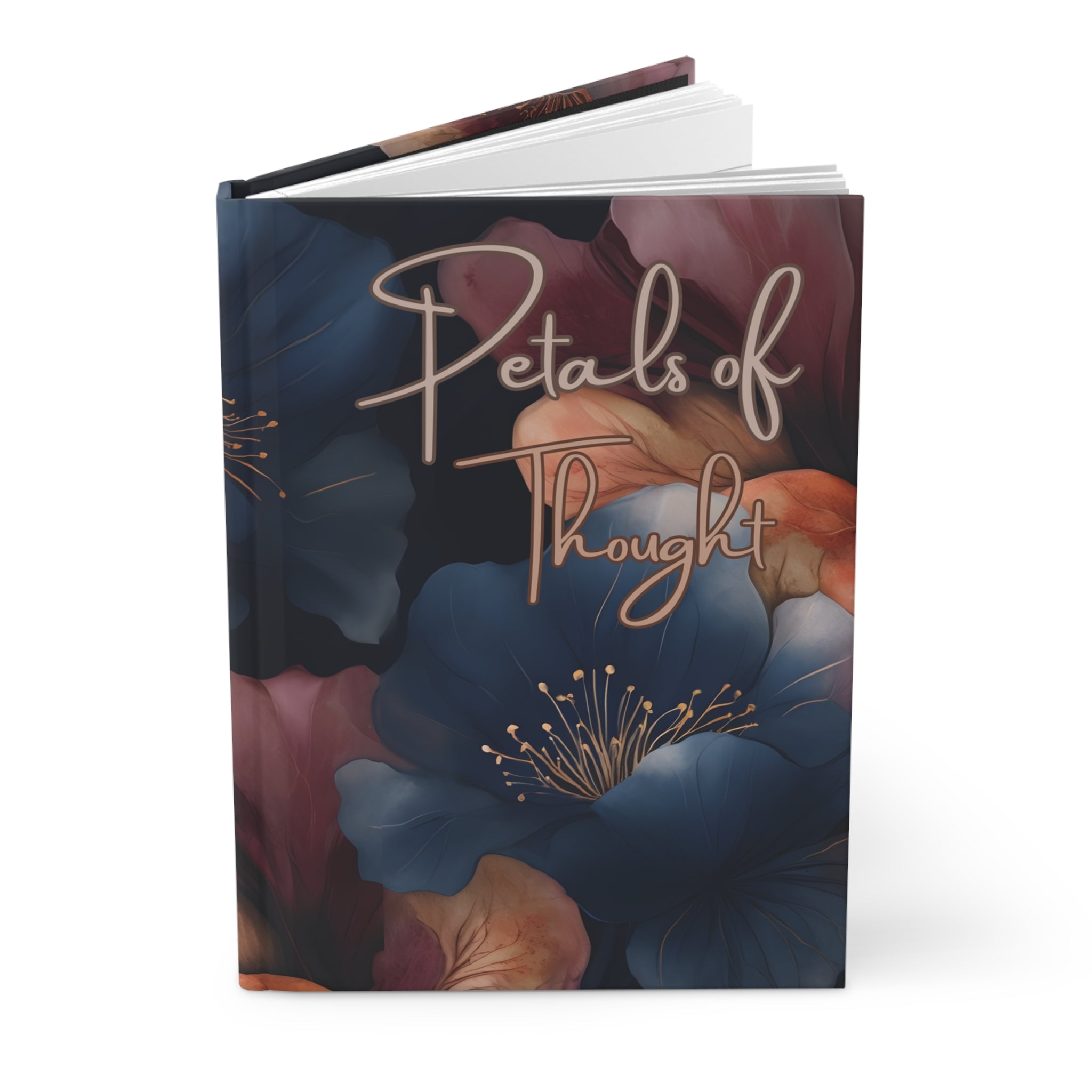 Petals of thought Blue and Red Hardcover Journal Velvet Matte