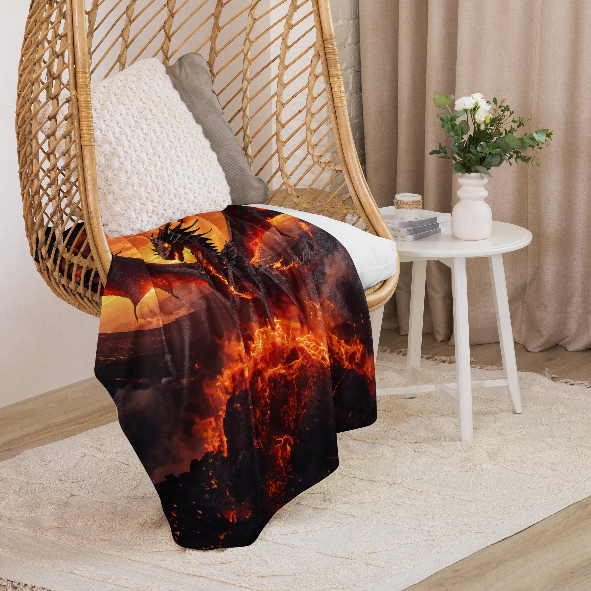 Fire Dragon Sherpa blanket