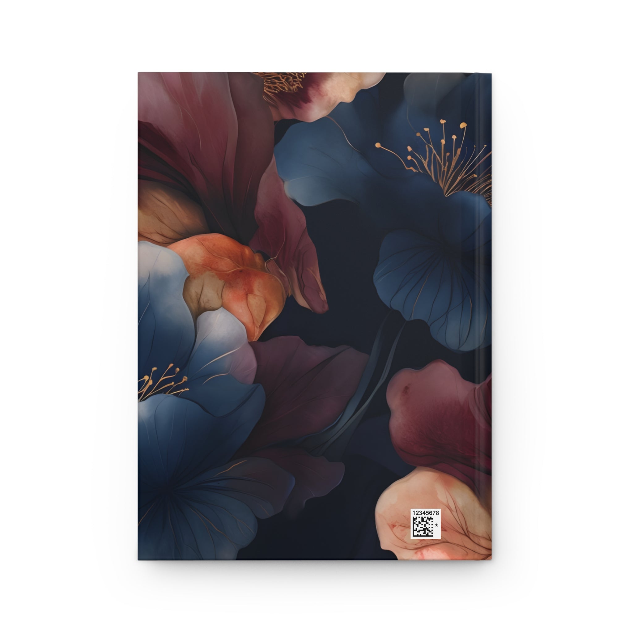 Petals of thought Blue and Red Hardcover Journal Velvet Matte
