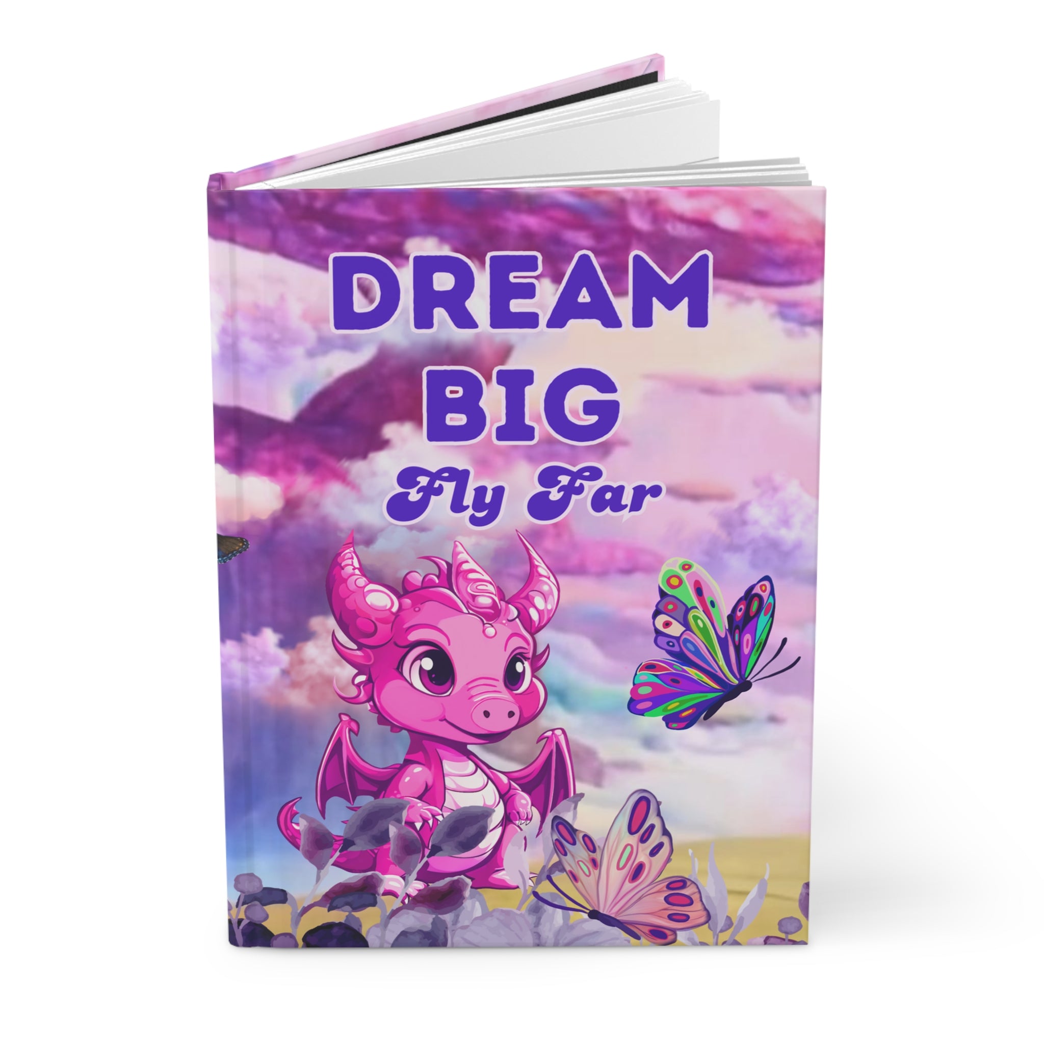 "Dream Big, Fly Far" Bubbles Dragonwing Valley Hardcover Journal Matte