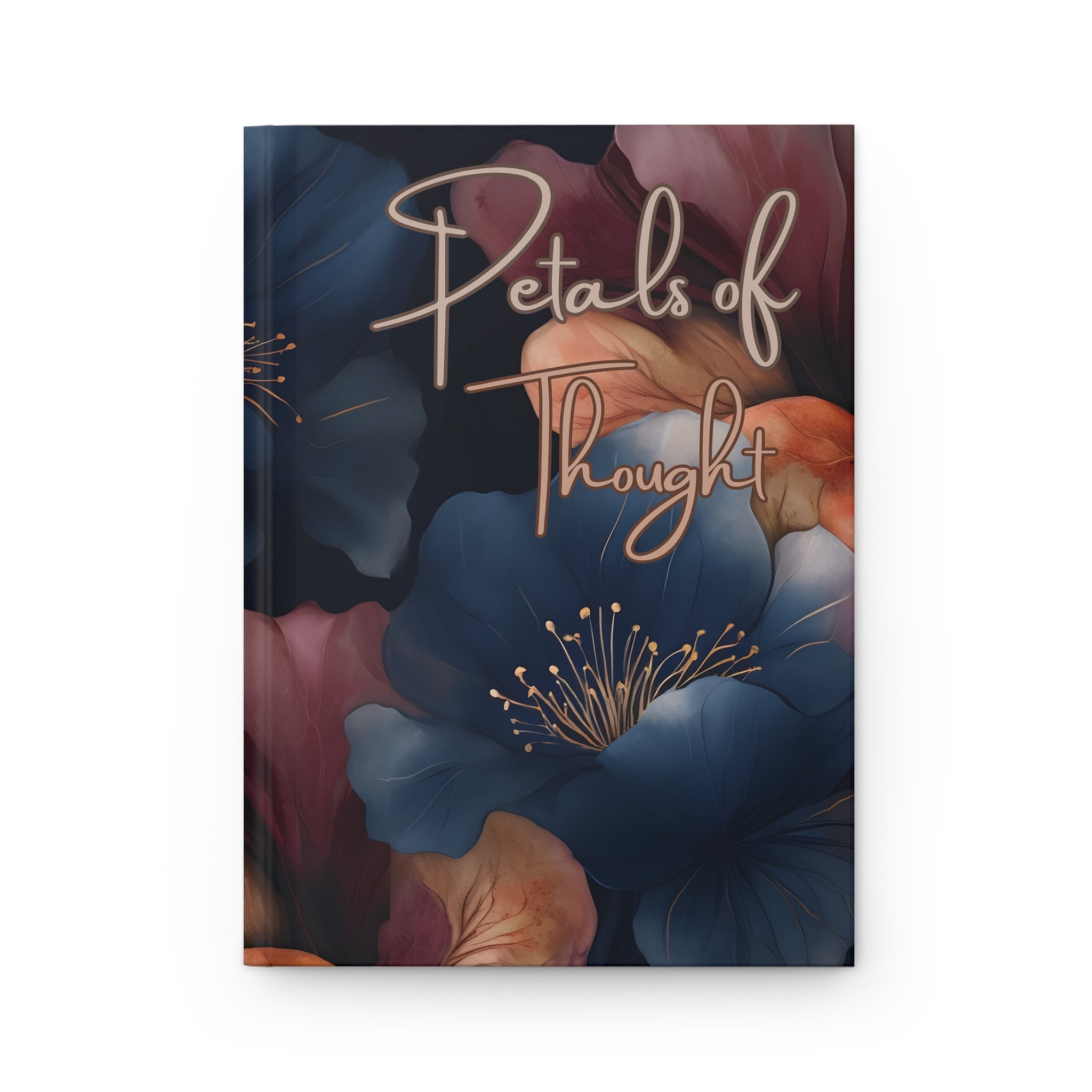 Petals of thought Blue and Red Hardcover Journal Velvet Matte