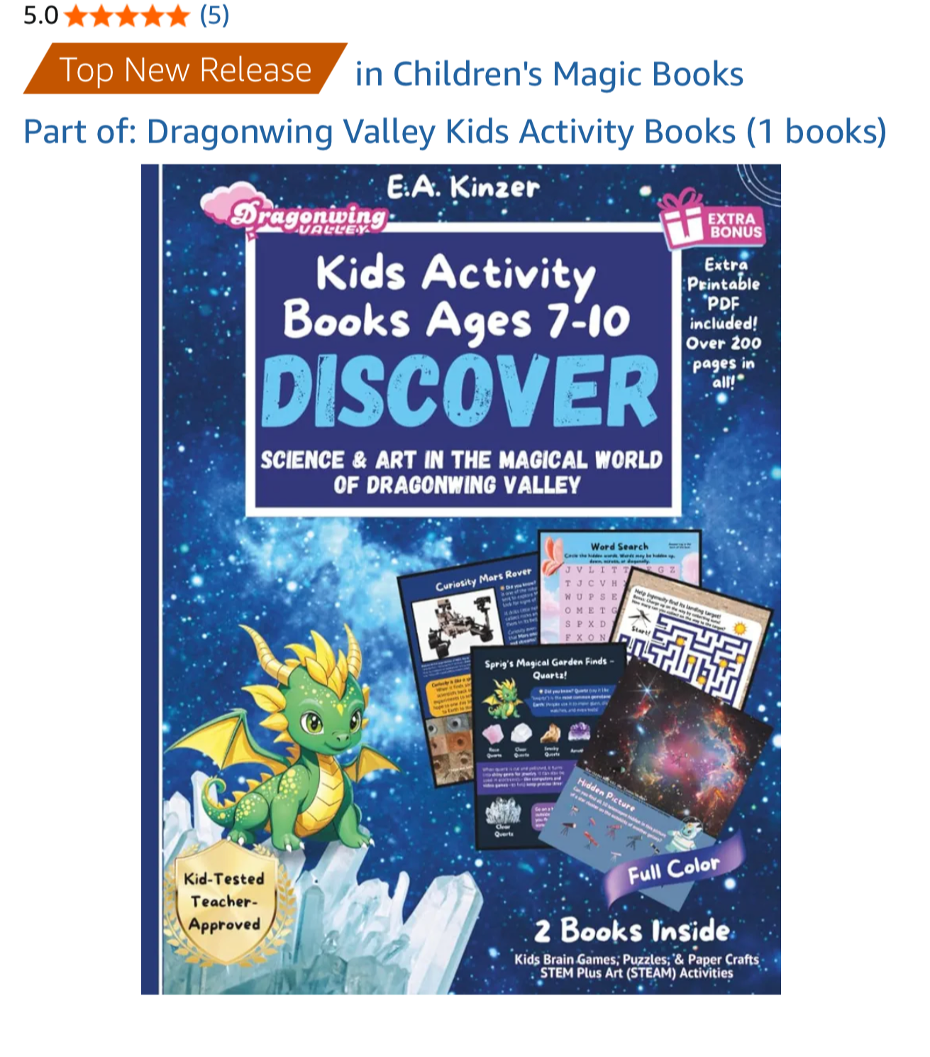 Kids Activity Books Ages 7-10 | Discover Science & Art in the Magical World of Dragonwing Valley