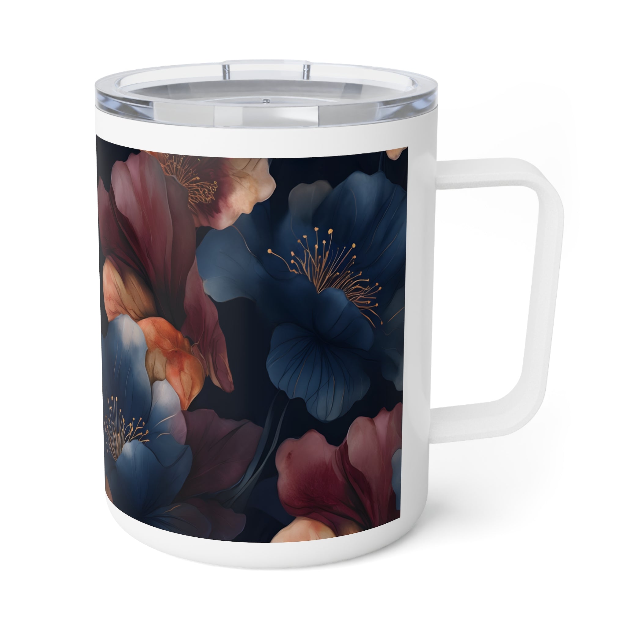 Blue Poppy Insulated Coffee Mug, 10oz