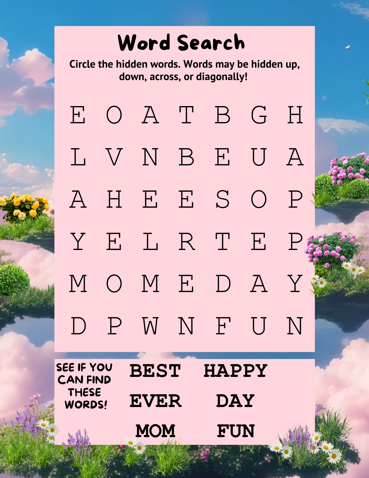 Let's Celebrate Series: Mother's Day Activities