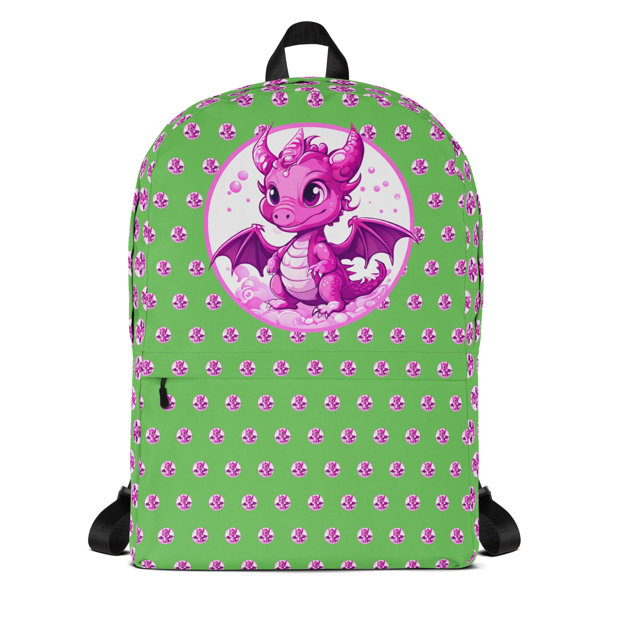 Bubbles Dragon Green and Pink Backpack