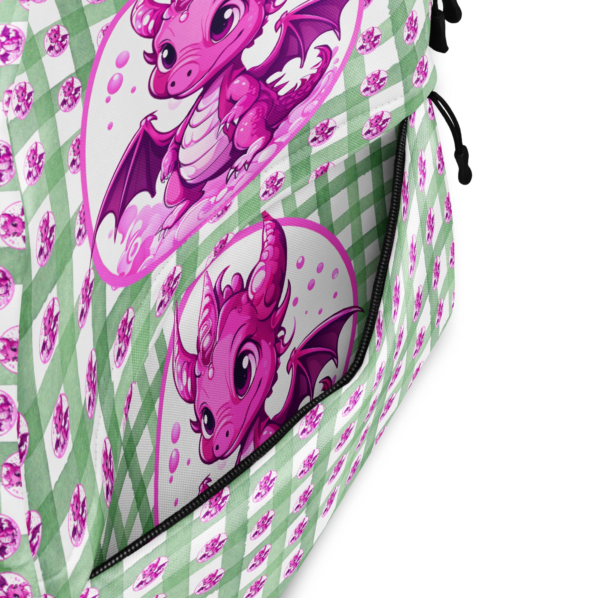 Bubbles Green Gingham Backpack