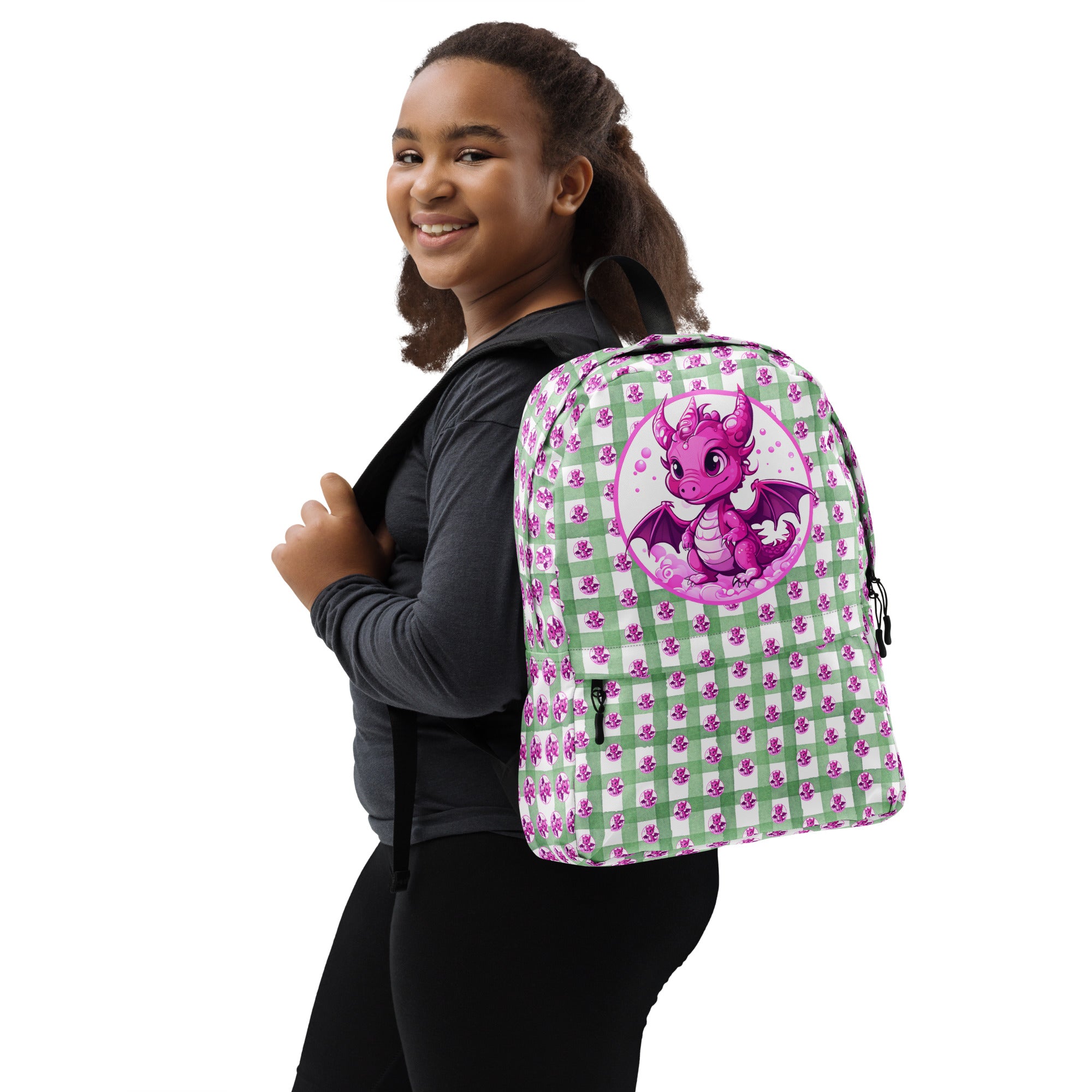 Bubbles Green Gingham Backpack