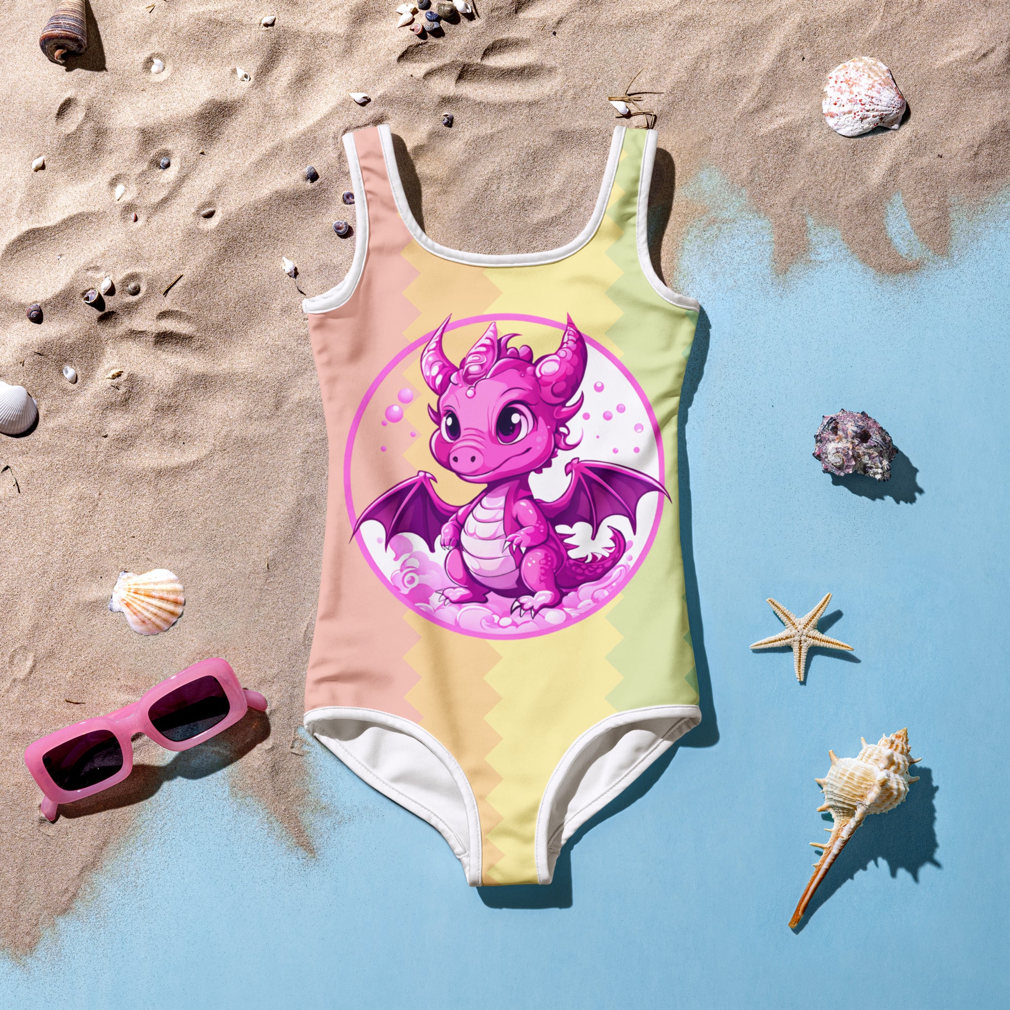 Bubbles Dragon Rainbow Kids Swimsuit